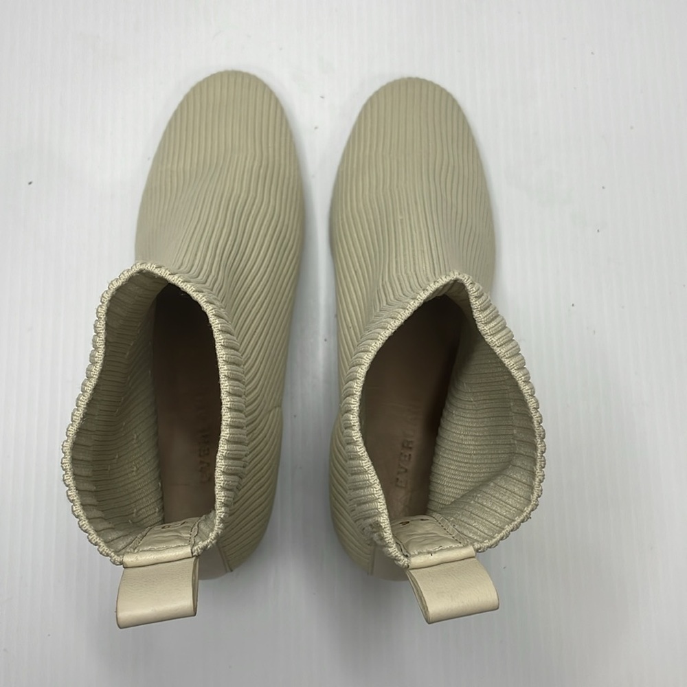 Everlane The Glove Boots Size 7.5 Bone Cream Stacked Heel - Picture 7 of 14